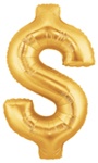 Dollar Sign - Betallic Gold 34" - Click Image to Close