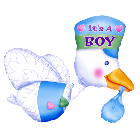 Pkg Bundle of Joy Stork - It's A Boy Multi-Balloon - Click Image to Close