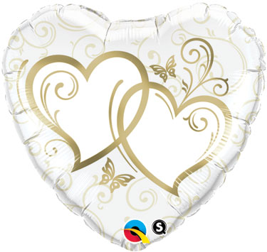 18" Entwined Hearts Gold - Click Image to Close