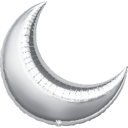 26" Decorator Crescent - Silver - 3ct - Click Image to Close