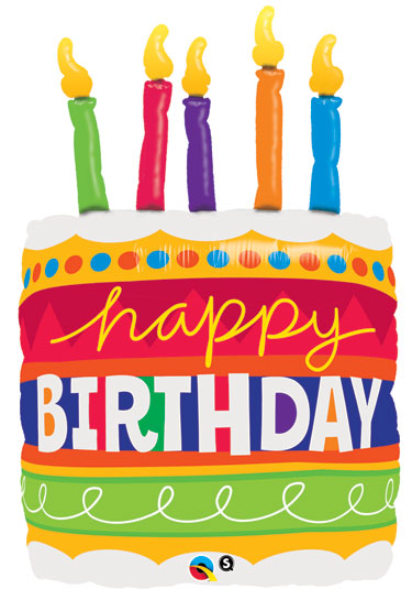 Pkg Birthday Cake & Candles 35" - Click Image to Close