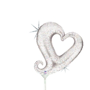 14" Chain of Hearts Holo Silver-5ct - Click Image to Close