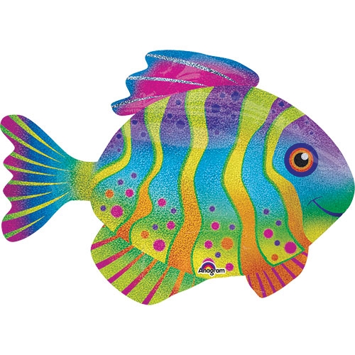 Pkg Colorful Fish Holographic 33" - Click Image to Close