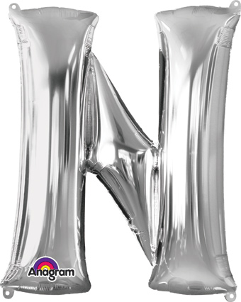 Pkg 16" Silver Letter N - Click Image to Close