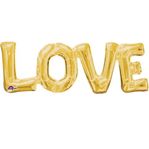 Pkg LOVE Phrase Gold 25" - Click Image to Close