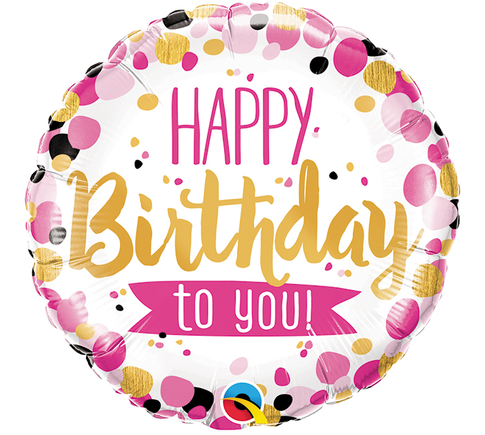 Pkg Birthday To You Pink & Gold 18" - Click Image to Close