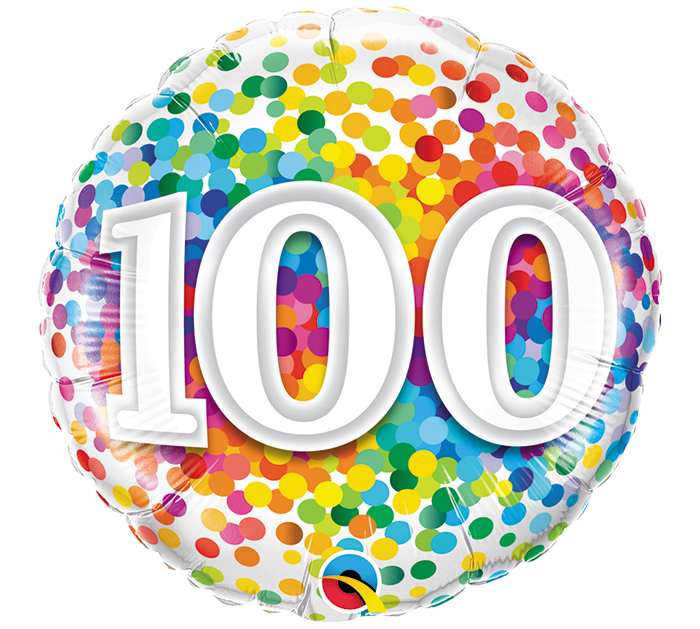 Pkg 100 Rainbow Confetti 18" - Click Image to Close