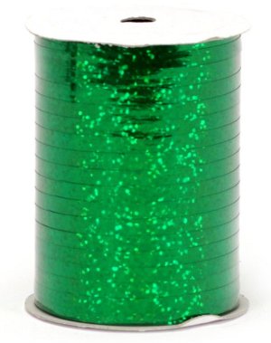 Holographic Balloon Ribbon-Emerald-100 yds - Click Image to Close
