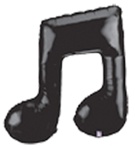 14" Double Music Note Black- 5ct. - Click Image to Close