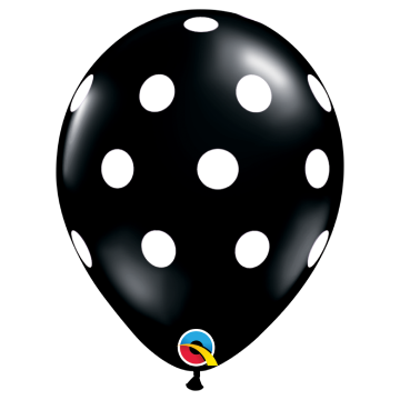11" Big Polka Dot Onyx Black - Click Image to Close