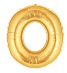 Letter O - Betallic Gold 34" - Click Image to Close