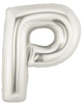 Letter P - Betalllic Silver 34" - Click Image to Close