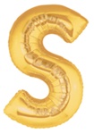 Letter S - Betallic Gold 34" - Click Image to Close