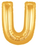 Letter U - Betallic Gold 34" - Click Image to Close