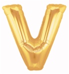 Letter V - Betallic Gold 34" - Click Image to Close
