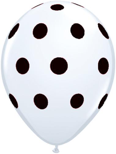 11" Big Dot White with Black Dots - Click Image to Close