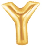 Letter Y - Betallic Gold 34" - Click Image to Close