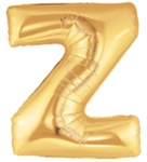 Letter Z - Betallic Gold 34" - Click Image to Close
